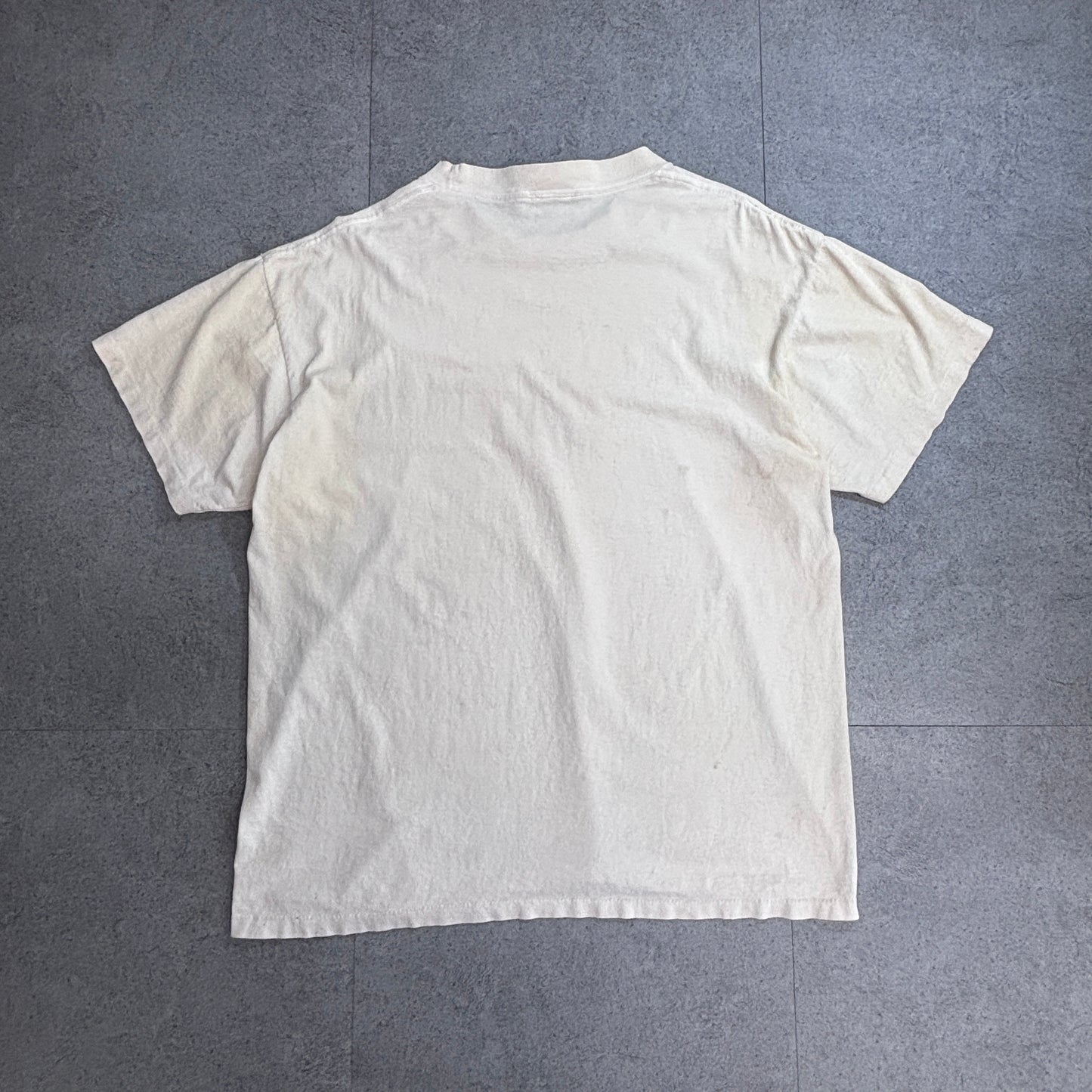 【Sesame Street Elmo プリントTシャツ】エルモ キャラクターT 生成り セサミストリート 古着/5-5