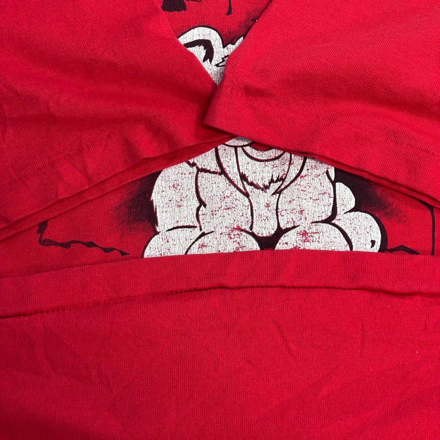 【ONEITA POWER 50/50】STANFORD SABERS アニマルキャラクター プリントTシャツ USA製 レッド/7-38