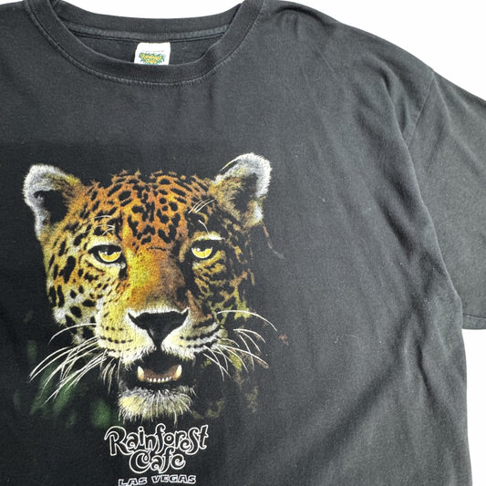 Rainforest Cafe LAS VEGAS ジャガー アニマルプリント Tシャツ ブラック/7-61