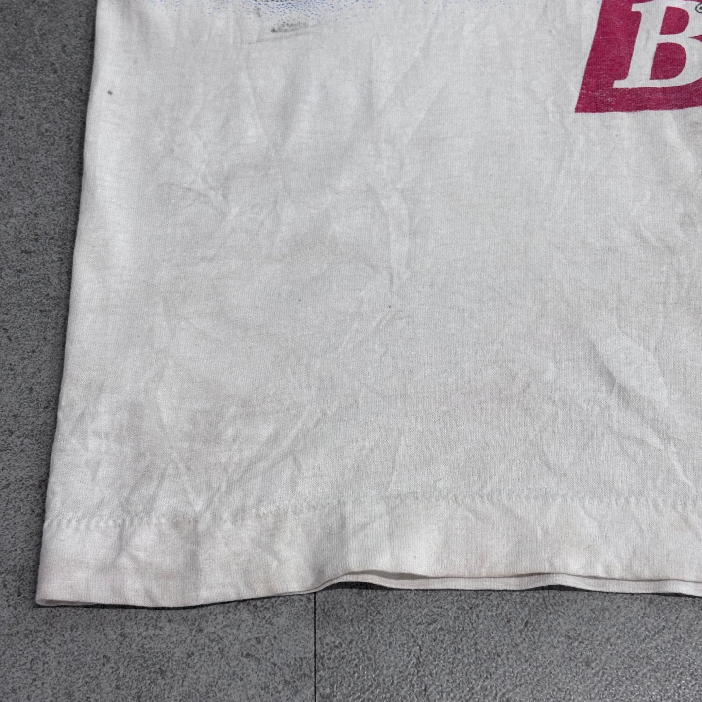 【Budweiser 1991 Miss Budweiser プリントTシャツ】バドワイザー ハイドロプレーン Bernie Little WORLD CHAMPION USA製 90s BEST Fruit of the Loom 古着/8-33