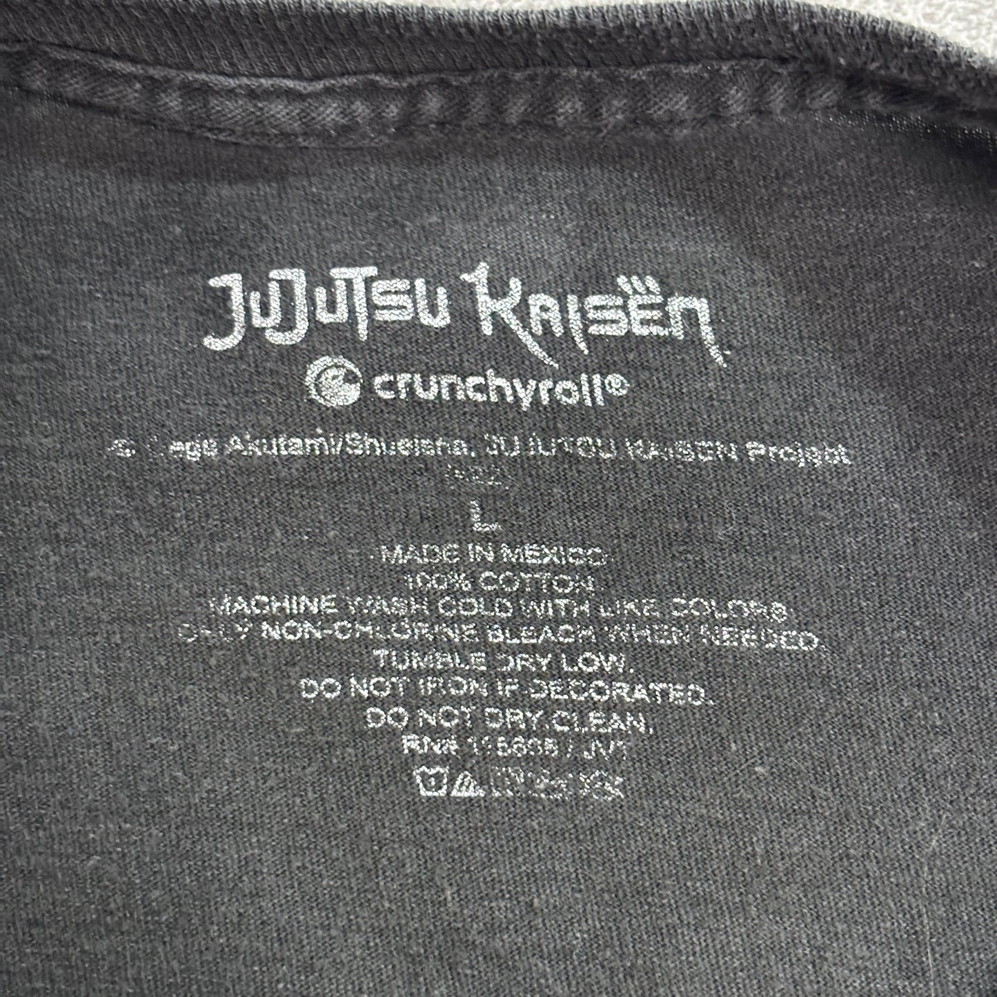 【呪術廻戦（Jujutsu Kaisen）Crunchyroll公式 ライセンスTシャツ】ブラック/7-10