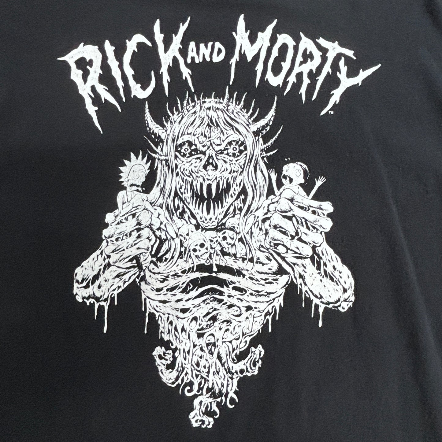 【Rick and Morty（リック・アンド・モーティ） ホラーグラフィック プリントTシャツ】ブラック L/7-25