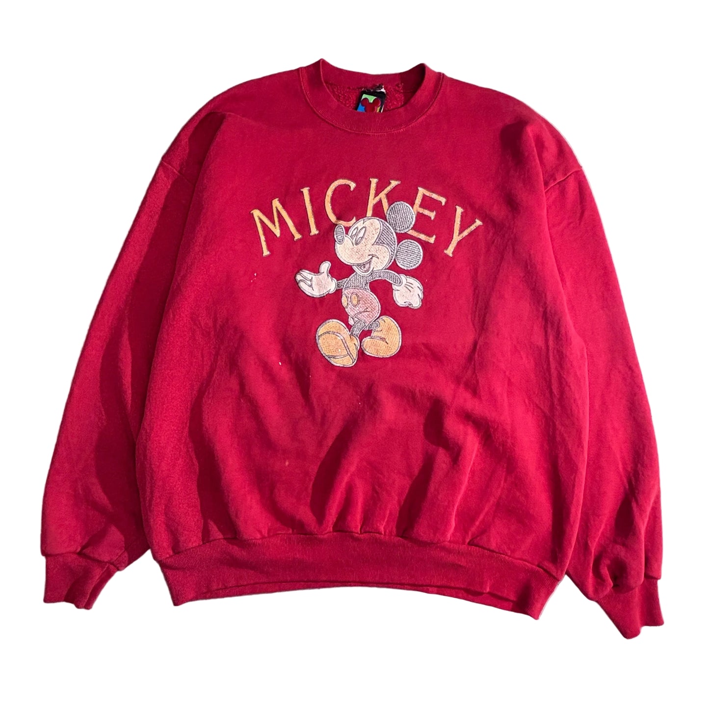Mickey Unlimited / ミッキーマウス スウェット / MADE IN USA / Velva Sheen / 赤 レッド / クルーネック / XL/2-55