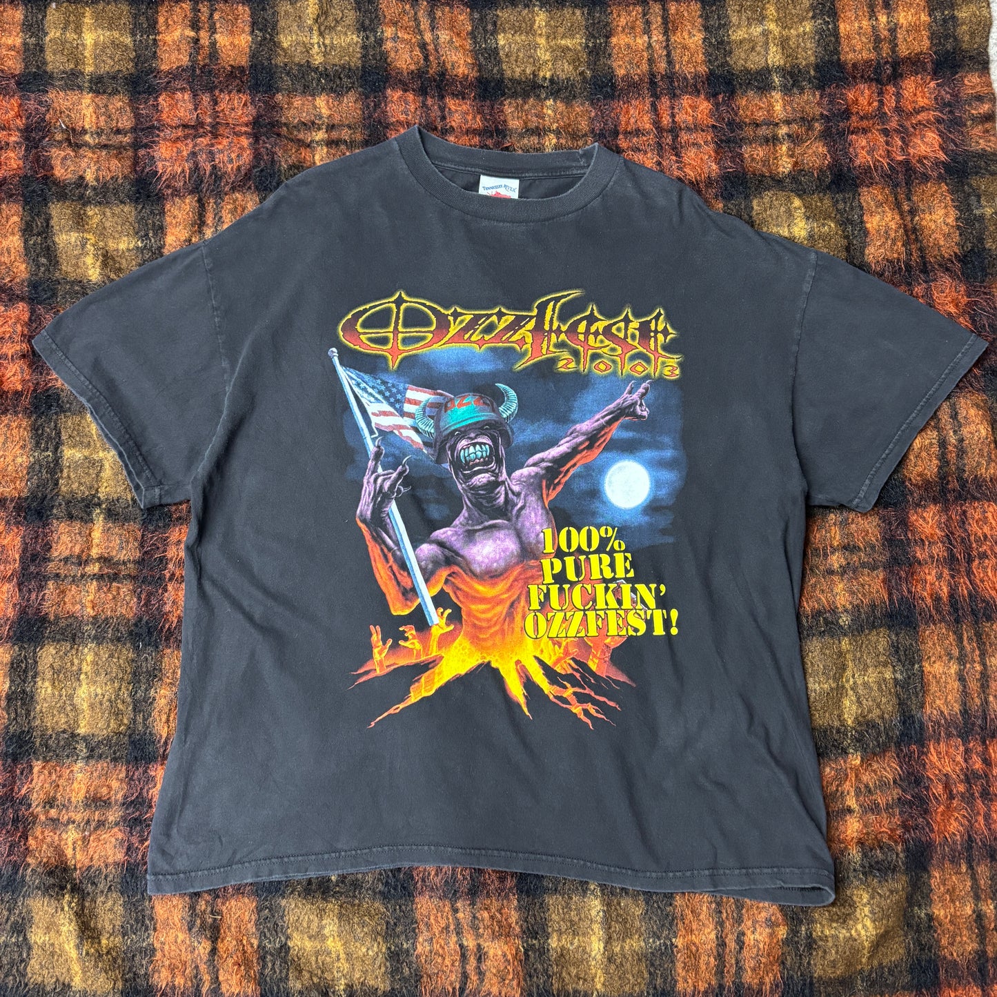 【Ozzy Osbourne Ozzfest 2003 Tシャツ】オジーオズボーン バンドT フェスT Tennessee River ブラック 古着/6-6
