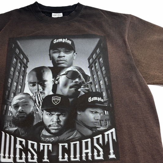 【WEST COAST ラップ プリントTシャツ】2Pac Dr.Dre Snoop Dogg Eazy-E Ice Cube Nipsey Hussle SHAKA WEAR 2XL ブラック HIPHOP 古着/7-97