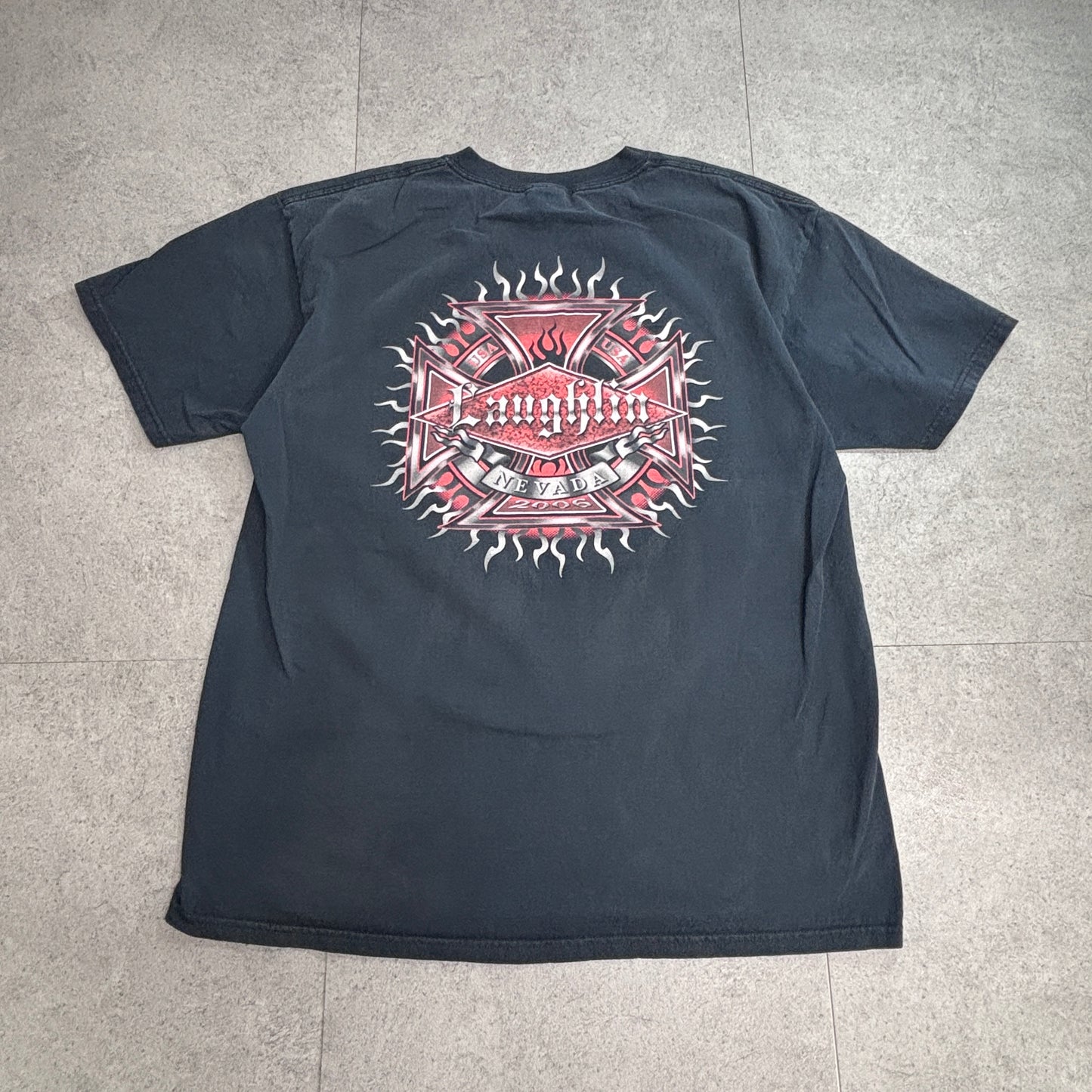 【HIGH ROLLER】2006 Laughlin, Nevada バイカーイベント 両面プリント Tシャツ/7-92