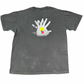 90s USA製 Studio Line アートTシャツ 黒 XL｜ハンドグラフィック×幾何プリント
