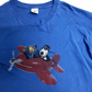 【Wallace & Gromit 飛行機プリントTシャツ】ウォレスとグルミット / DELTA / キャラクターTシャツ / ブルー/7-67