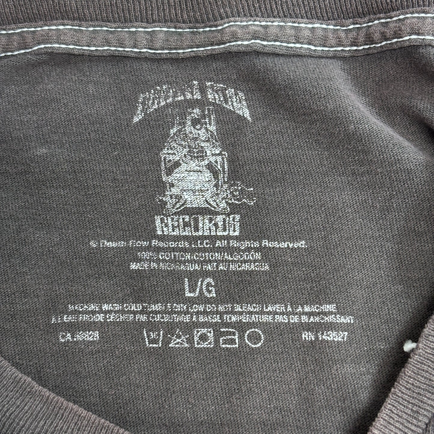 【DEATH ROW RECORDS プリントTシャツ】デスロウレコード HIPHOP RAP オフィシャル ブラック フェード L 古着/7-98