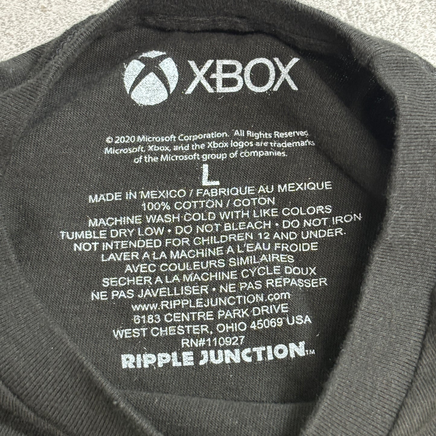 【XBOX ロゴ グラフィックTシャツ ブラック L】7-106