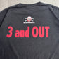 【BLACKSHIRTS 3 and OUT プリントTシャツ】Majestic ブラック スポーツT アメフト系 古着/5-6