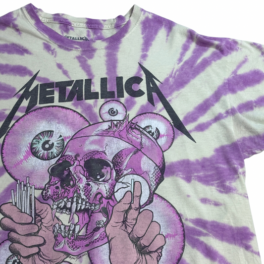 【METALLICA “The Shortest Straw” タイダイ バンドTシャツ】2021年コピーライト / LG / パープル×ホワイト/7-81