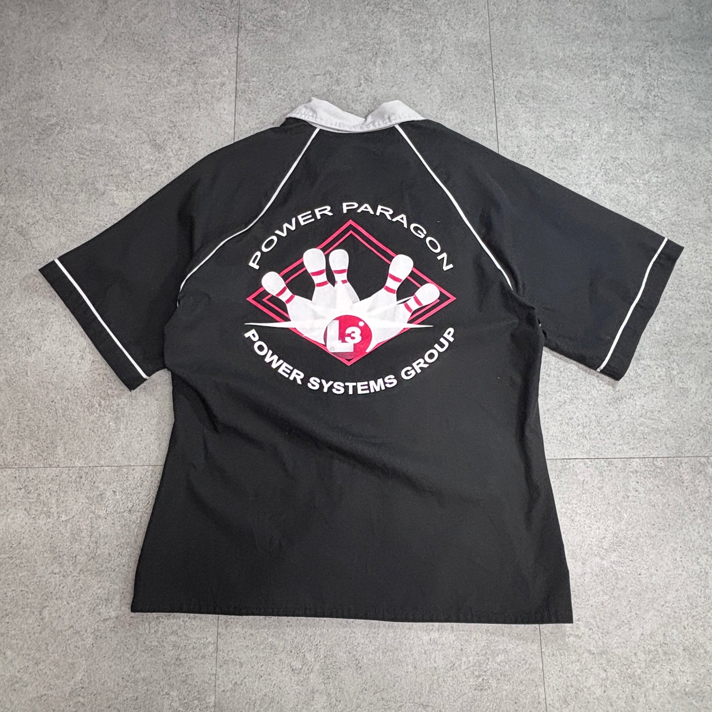 【Power Paragon / Power Systems Group ボウリングシャツ ブラック XL/TG】8-30