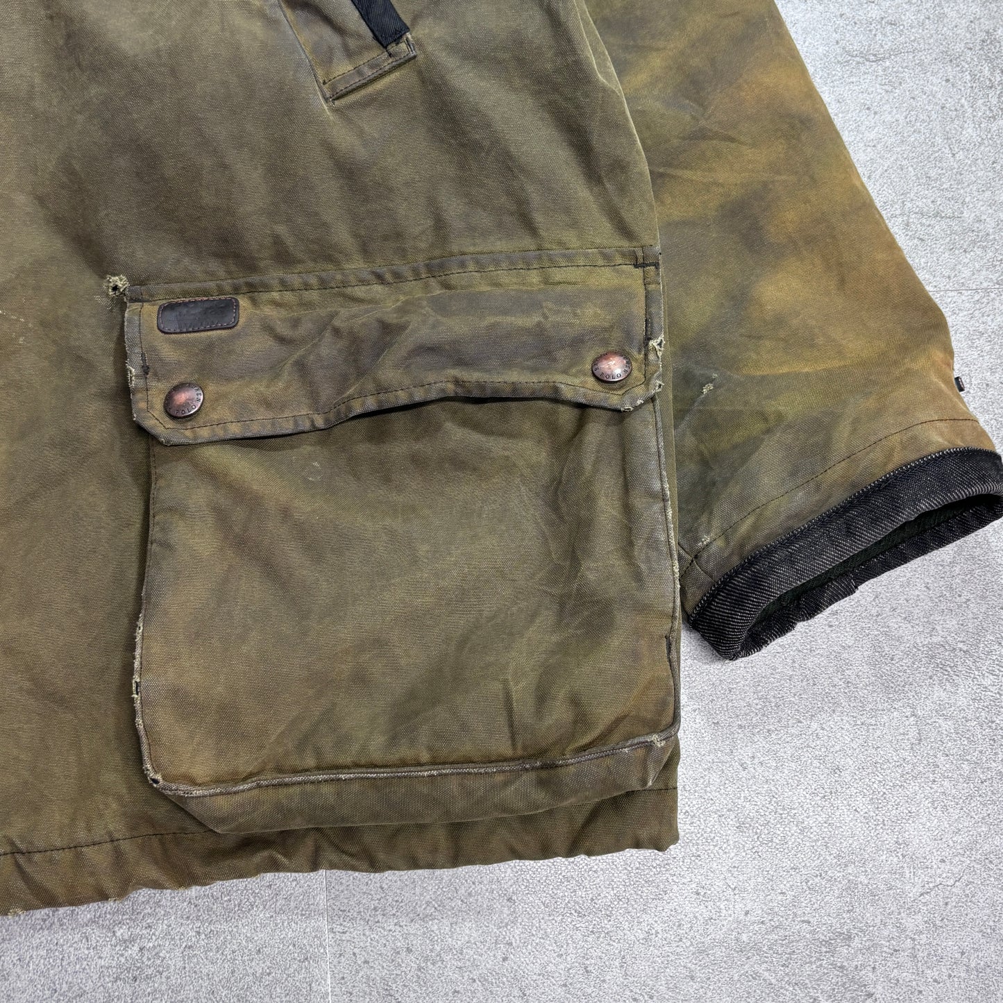 Polo by Ralph Lauren オイルドジャケット ハンティングジャケット XL オリーブ ワックスコットン ラルフローレン/3-18