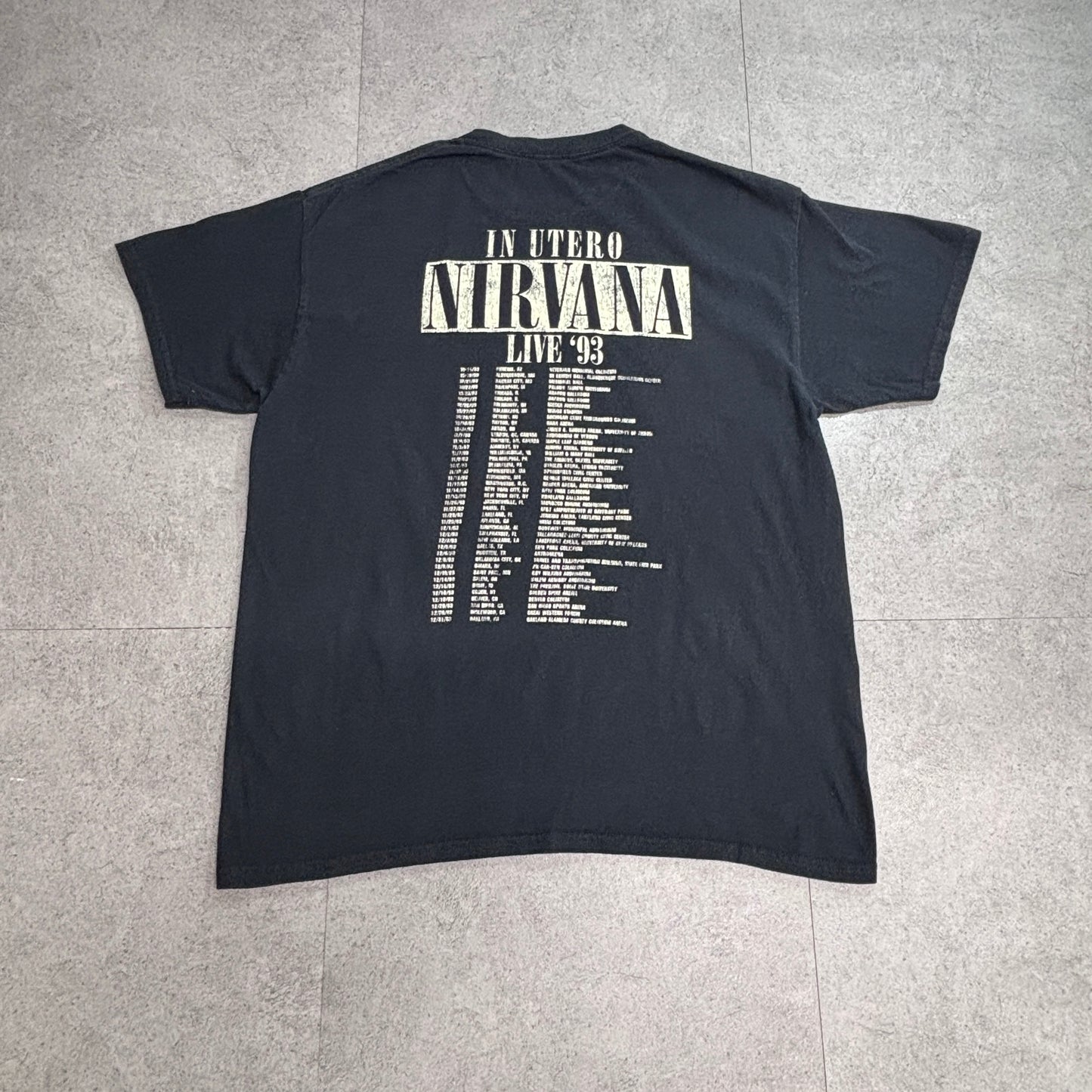 【NIRVANA】LIVE ’93 “IN UTERO” 両面プリント バンドTシャツ/7-94