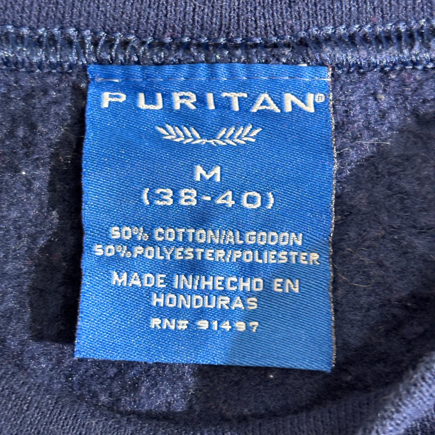 PURITAN スウェット / American Outdoors プリント / Mサイズ / ホンジュラス製 / ネイビー/2-49