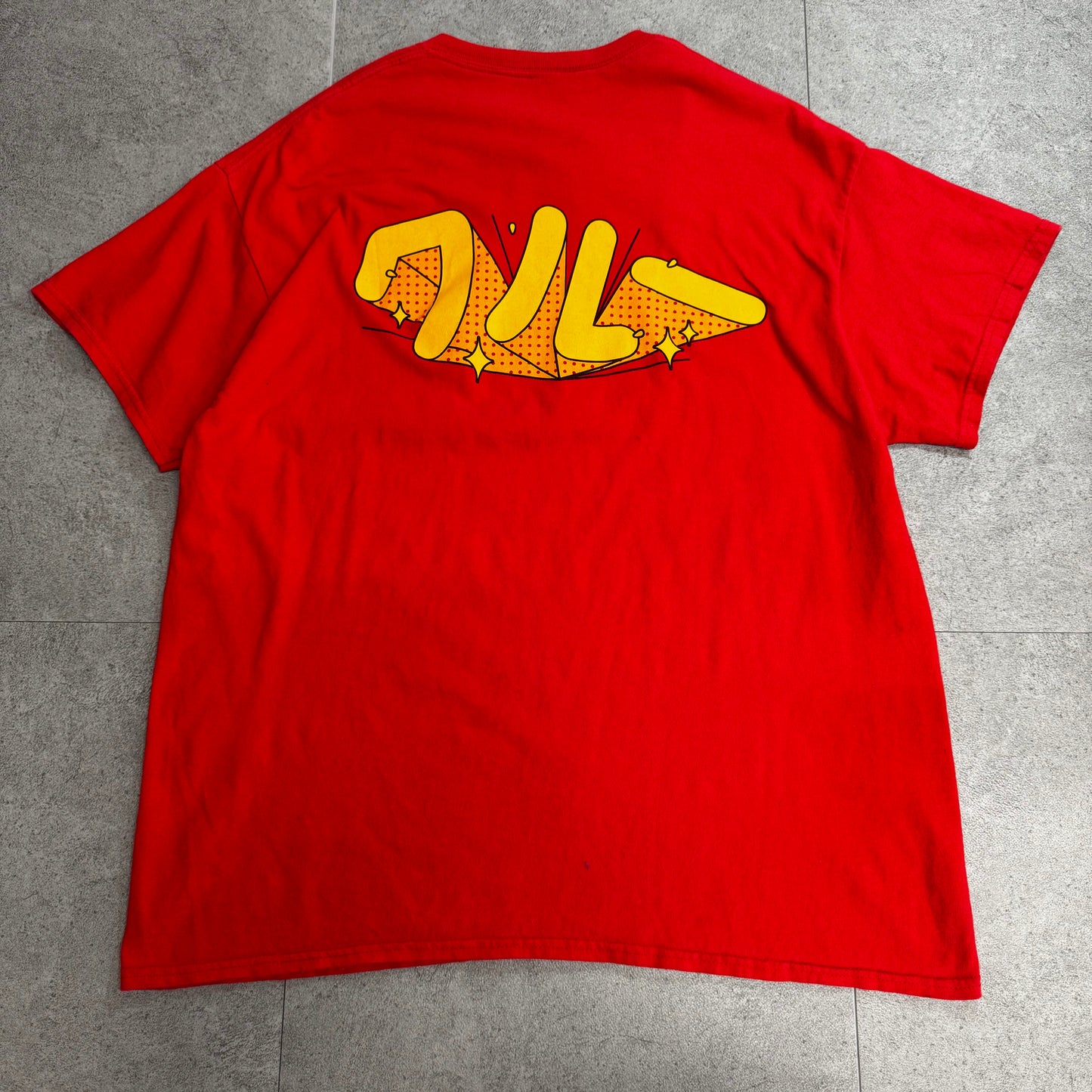 WcDonald’s クルー バックプリント パロディTシャツ レッド /7-59