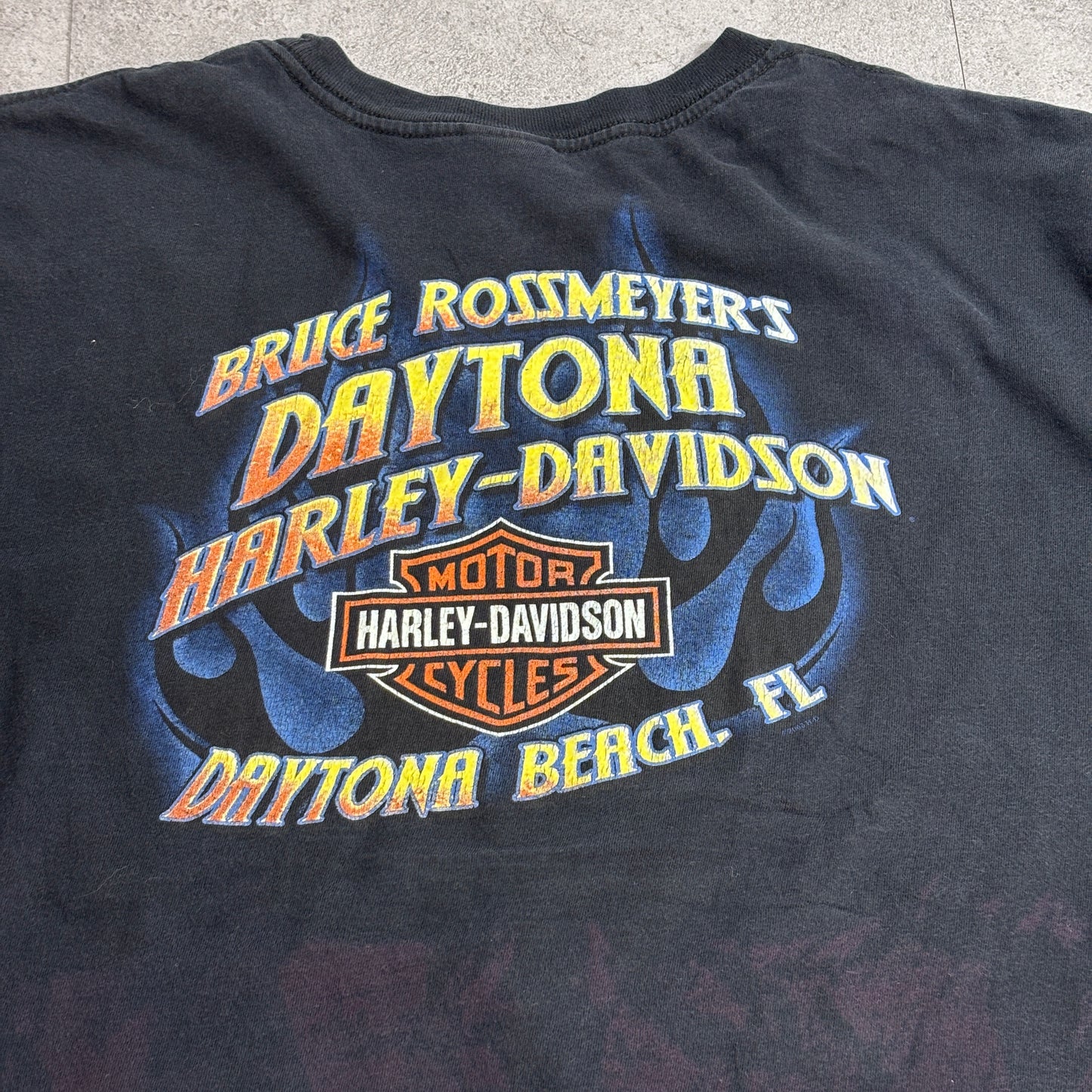 【Harley-Davidson Daytona Bike Week 2009 プリントTシャツ】Daytona Beach FL スカル 両面 袖プリント 古着/8-16