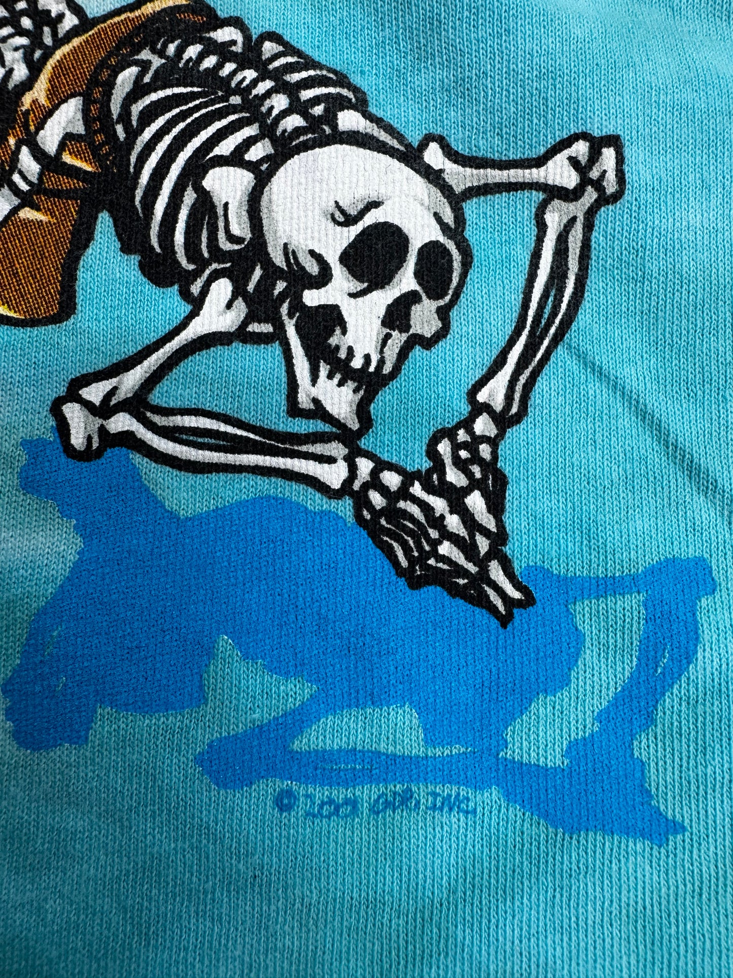 【Grateful Dead LIQUID BLUE JAM BAKE タイダイTシャツ】両面プリント ベージュ×ターコイズ Mサイズ/8-66
