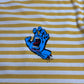 【SANTA CRUZ Screaming Hand ボーダーTシャツ XL イエロー×ホワイト】7-105