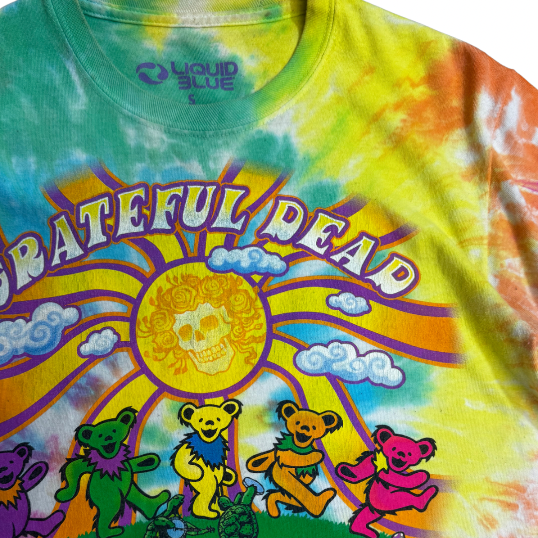【GRATEFUL DEAD LIQUID BLUE 2021 タイダイ Tシャツ】ダンシングベア スカル＆ローズ  /8-65
