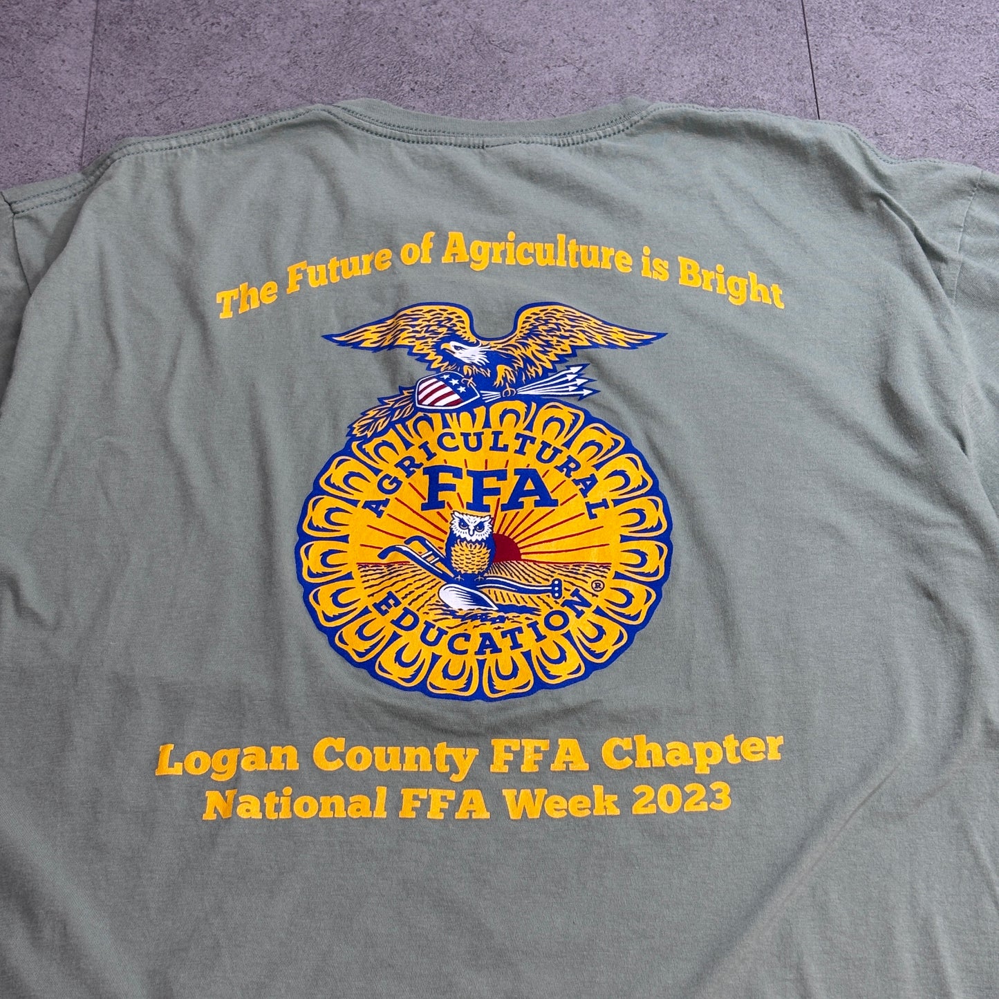 FFA（Future Farmers of America）バックプリントTシャツ National FFA Week 2023 GILDAN Softstyle XL セージグリーン/7-48