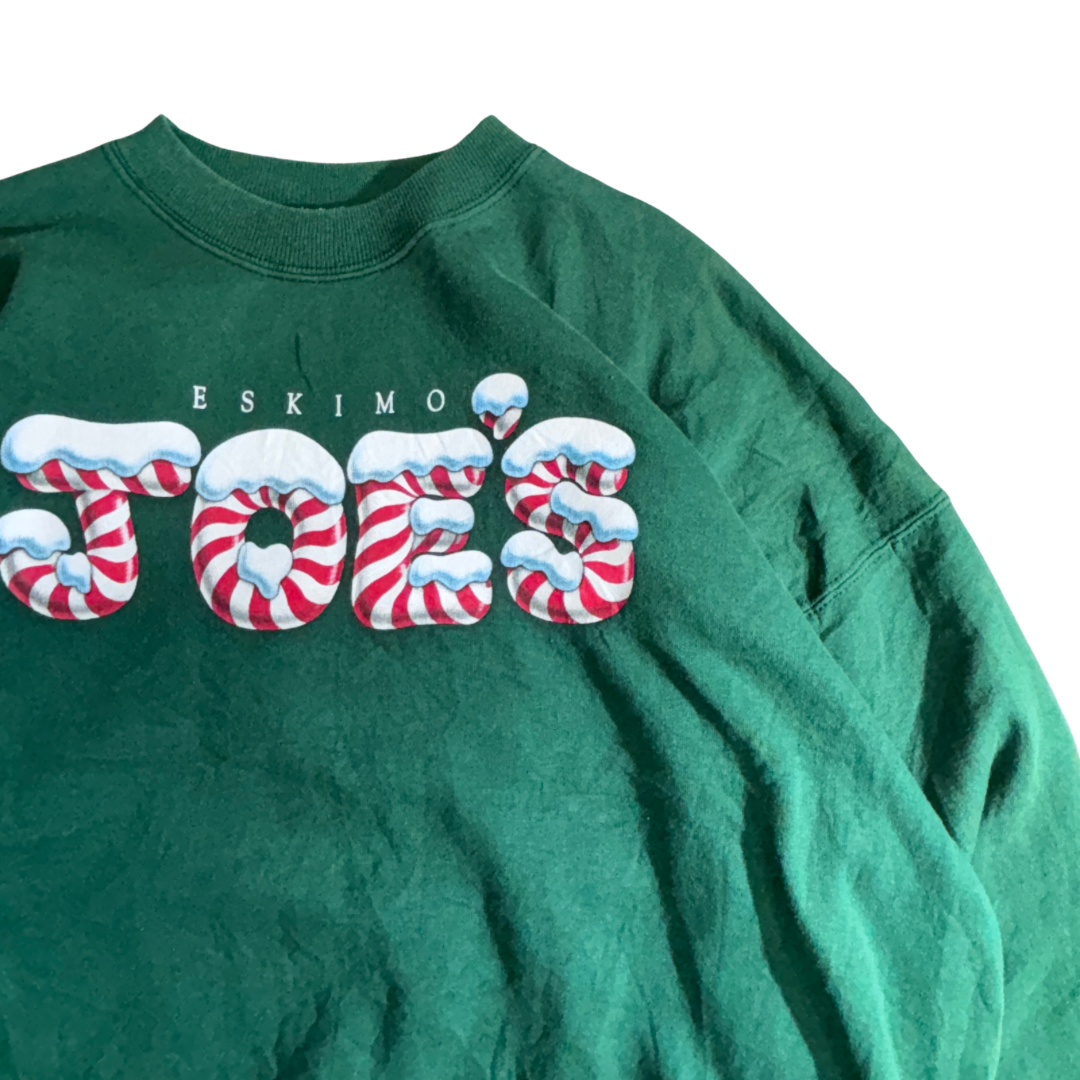 【ESKIMO JOE’S プリントスウェット XL】Hanes COMFORTBLEND グリーン クルーネック/2-86