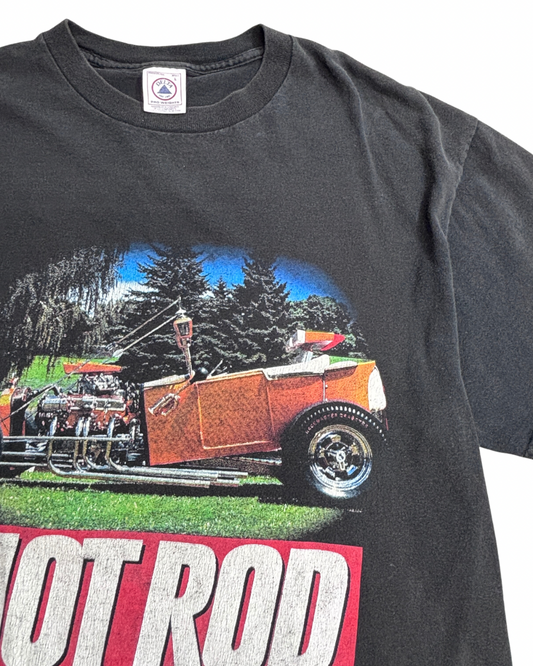【HOT ROD MAGAZINE 50th Anniversary プリントTシャツ ブラック】DELTA PRO WEIGHT ホットロッド 車 アメ車 古着/4-53
