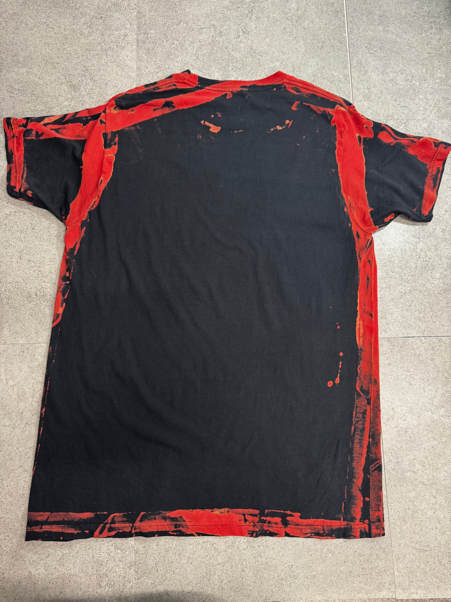【MARVEL Deadpool プリントTシャツ】デッドプール 黒赤 総柄デザイン MARVEL公式 L /8-60
