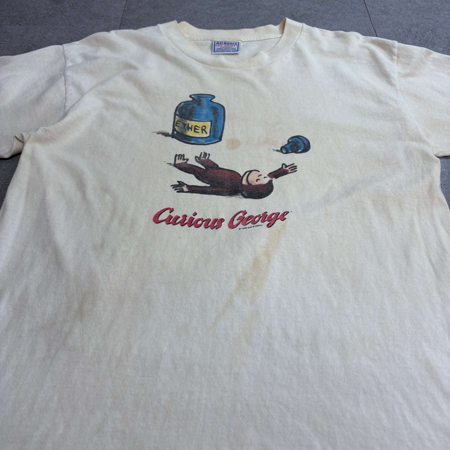 Curious George 1995 プリントTシャツ】おさるのジョージ All Sport ボディ USA生地 メキシコ製 90s 古着/5-4