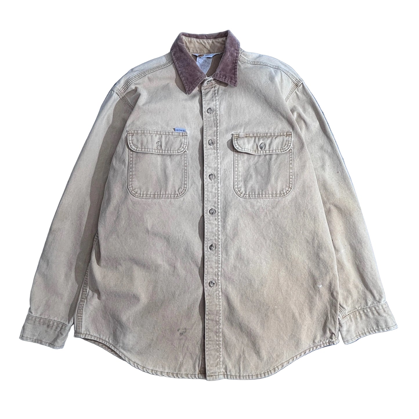 Carhartt Rugged Outdoor Wear ダックシャツ / コーデュロイ襟 / ベージュ / ワークシャツジャケット1-16