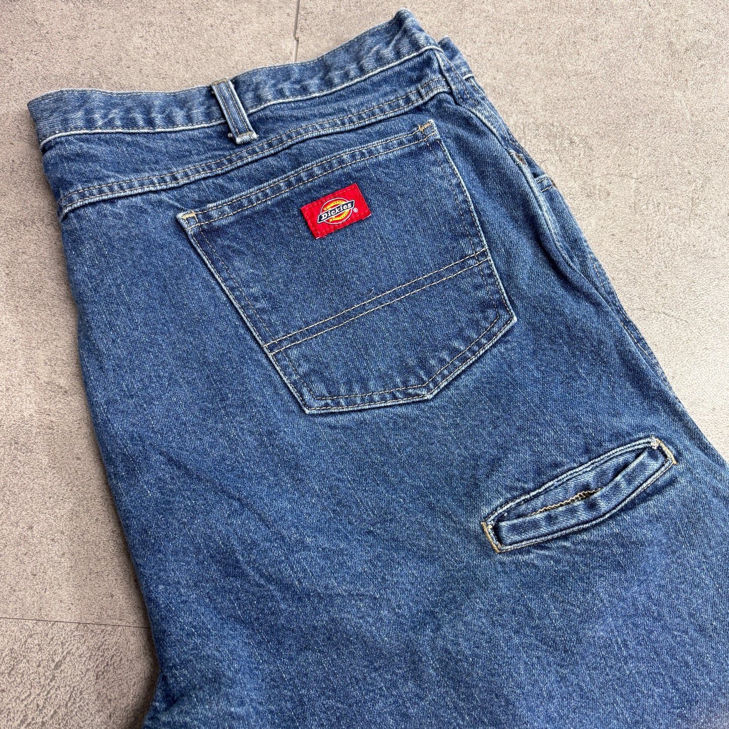 【Dickies ダブルニー デニム ワークパンツ】42×30 ブルー メキシコ製 ペインターパンツ 古着/8-36