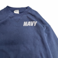 【U.S. NAVY SOFFE USA製 スウェット】ネイビー L 両面プリント ミリタリー アメリカ海軍 古着/9-14