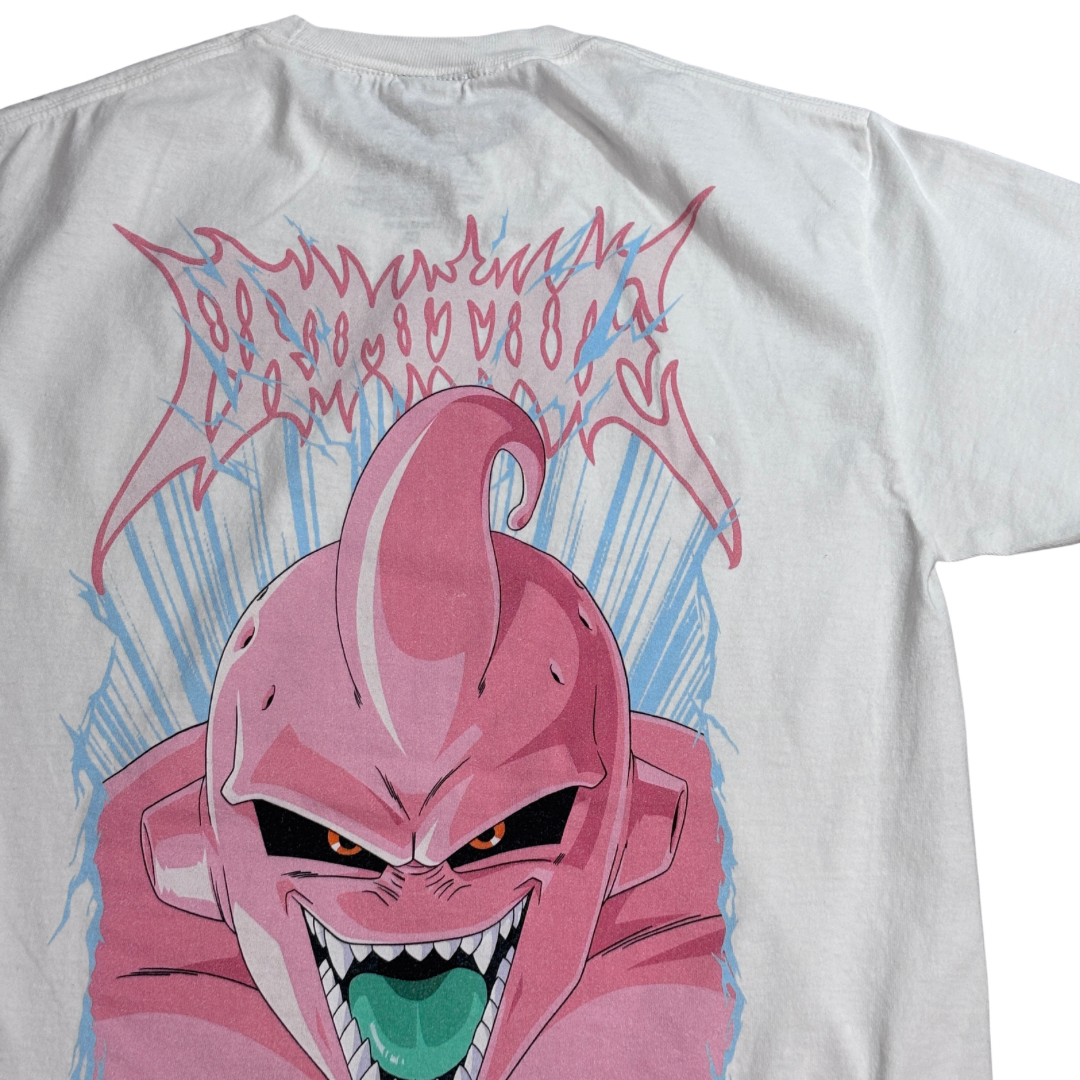 【DRAGON BALL Z × Primitive 魔人ブウ バックプリントTシャツ】ホワイト Mサイズ ドラゴンボールZ コラボT 古着/7-101