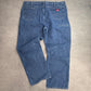 【Dickies ダブルニー デニム ワークパンツ】42×30 ブルー メキシコ製 ペインターパンツ 古着/8-36