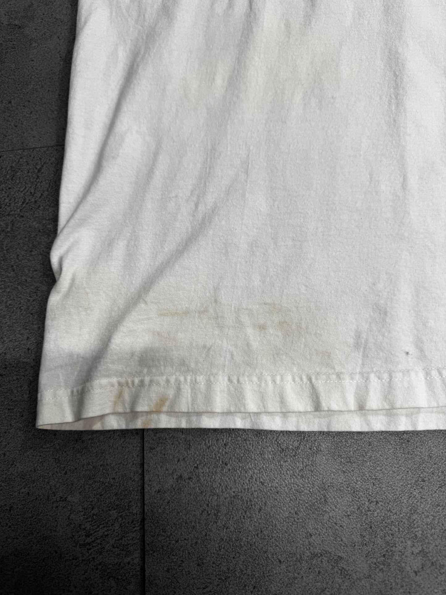 【1996 LIFEforms International “HOP DREAMS” フロッグ バスケットボール プリントTシャツ】90s アートTシャツ ホワイト 古着/8-62