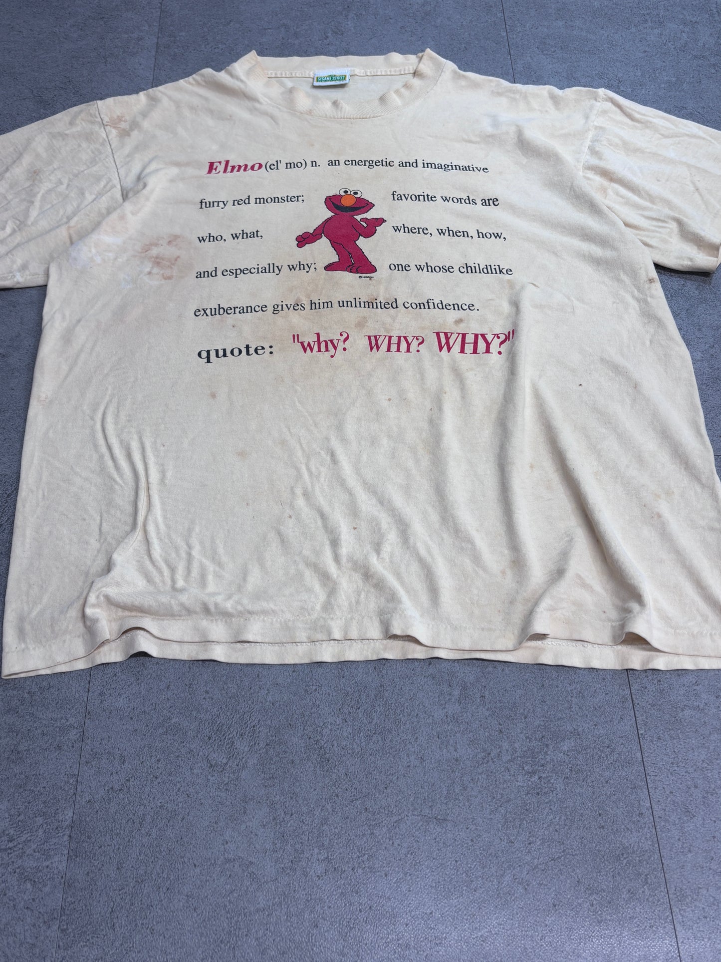 SESAME STREET GENERAL STORE ELMO プリントTシャツ オフホワイト セサミストリート エルモ キャラクターTシャツ/4-19