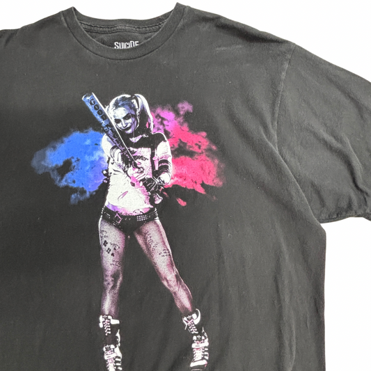 【SUICIDE SQUAD（スーサイド・スクワッド）ハーレイ・クイン プリントTシャツ】ブラック XL/7-15