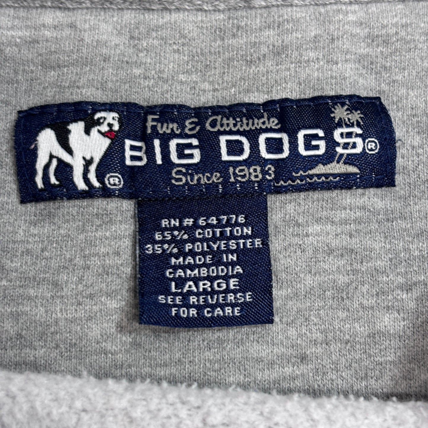 【BIG DOGS ロゴスウェット Lサイズ】ビッグドッグス カレッジロゴ WORKING OUT グレー 裏起毛 アメリカンカジュアル/2-96