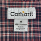 【Carhartt チェック裏地 ダック ワークシャツジャケット】ブラック系 M スナップボタン フェード 古着/8-37