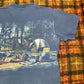 【アウトドア好き必見】キャンプファイヤー フォトTシャツ｜森と焚き火のリアル風景プリント