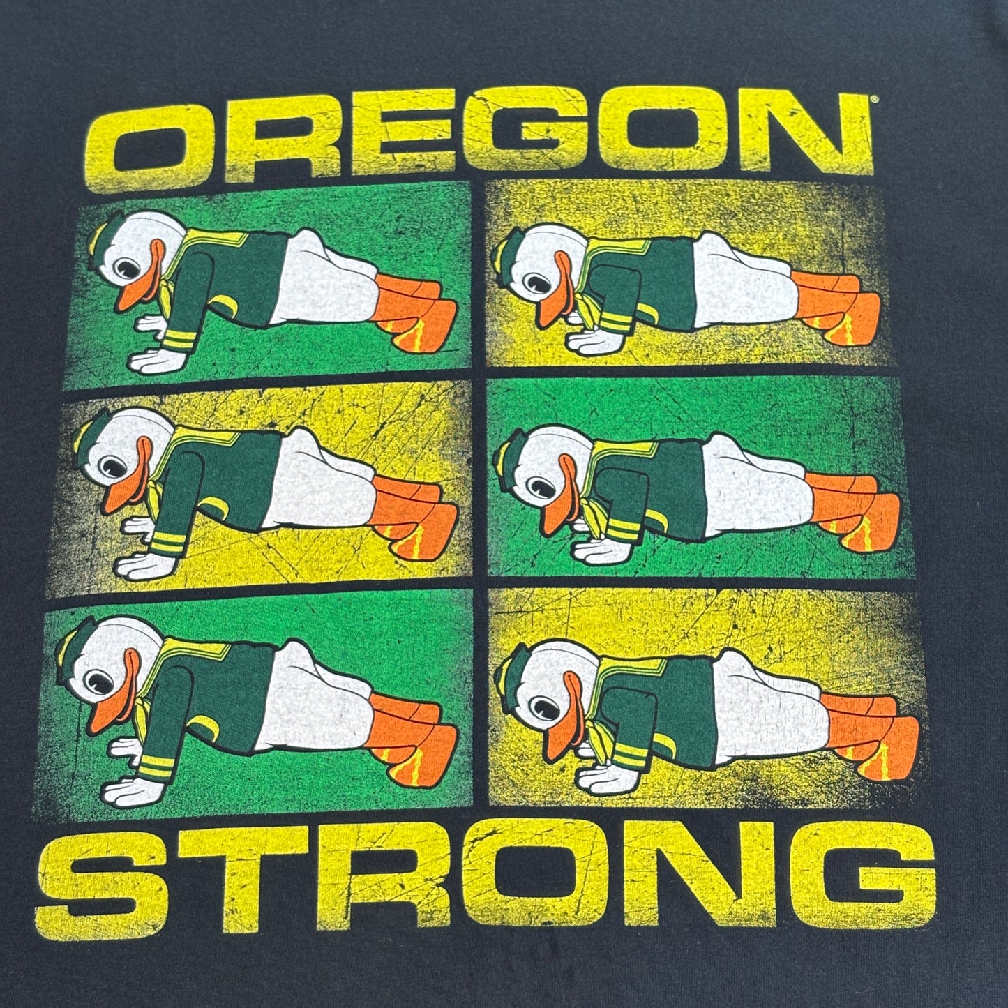 【OREGON STRONG プリントTシャツ】オレゴン・ダックス GILDAN Ultra Cotton XL ブラック 古着/8-56