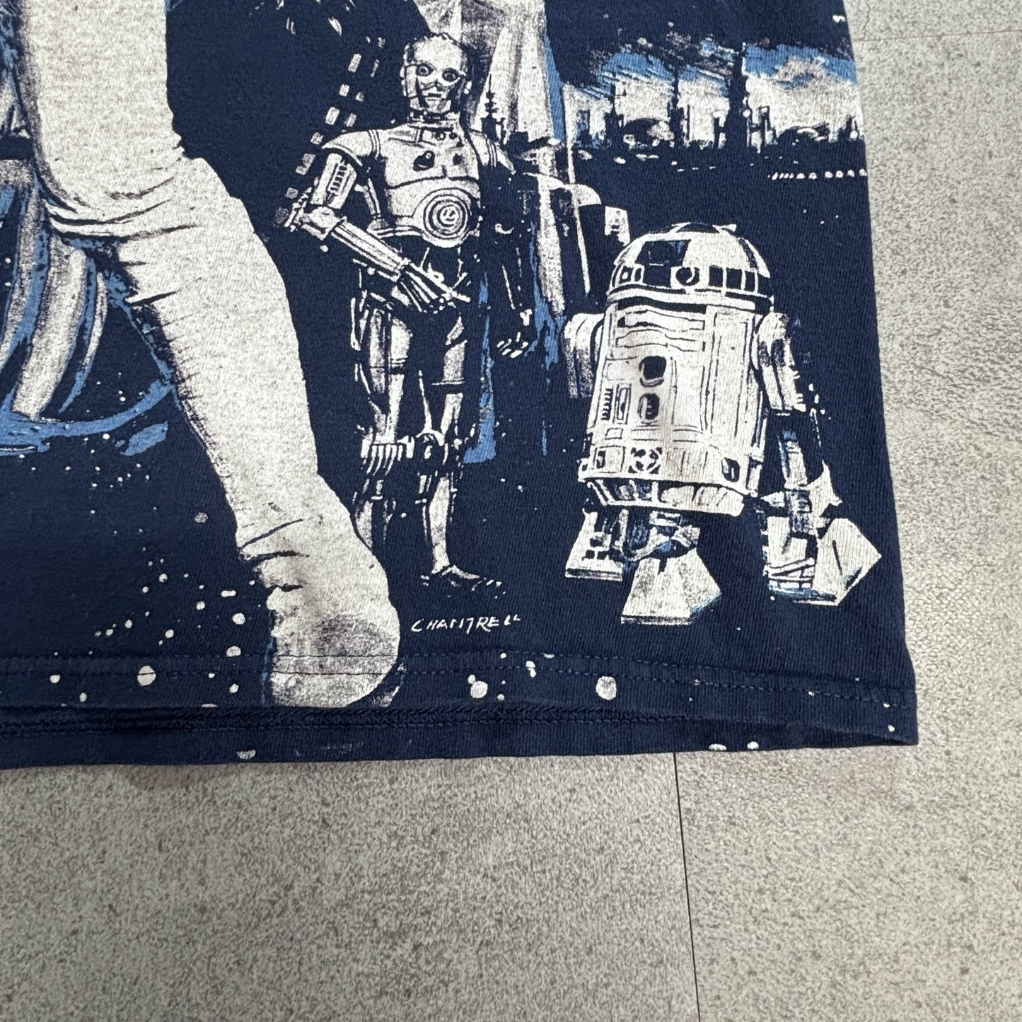 STAR WARS オールオーバープリント キャラクターTシャツ XL ネイビー/7-44