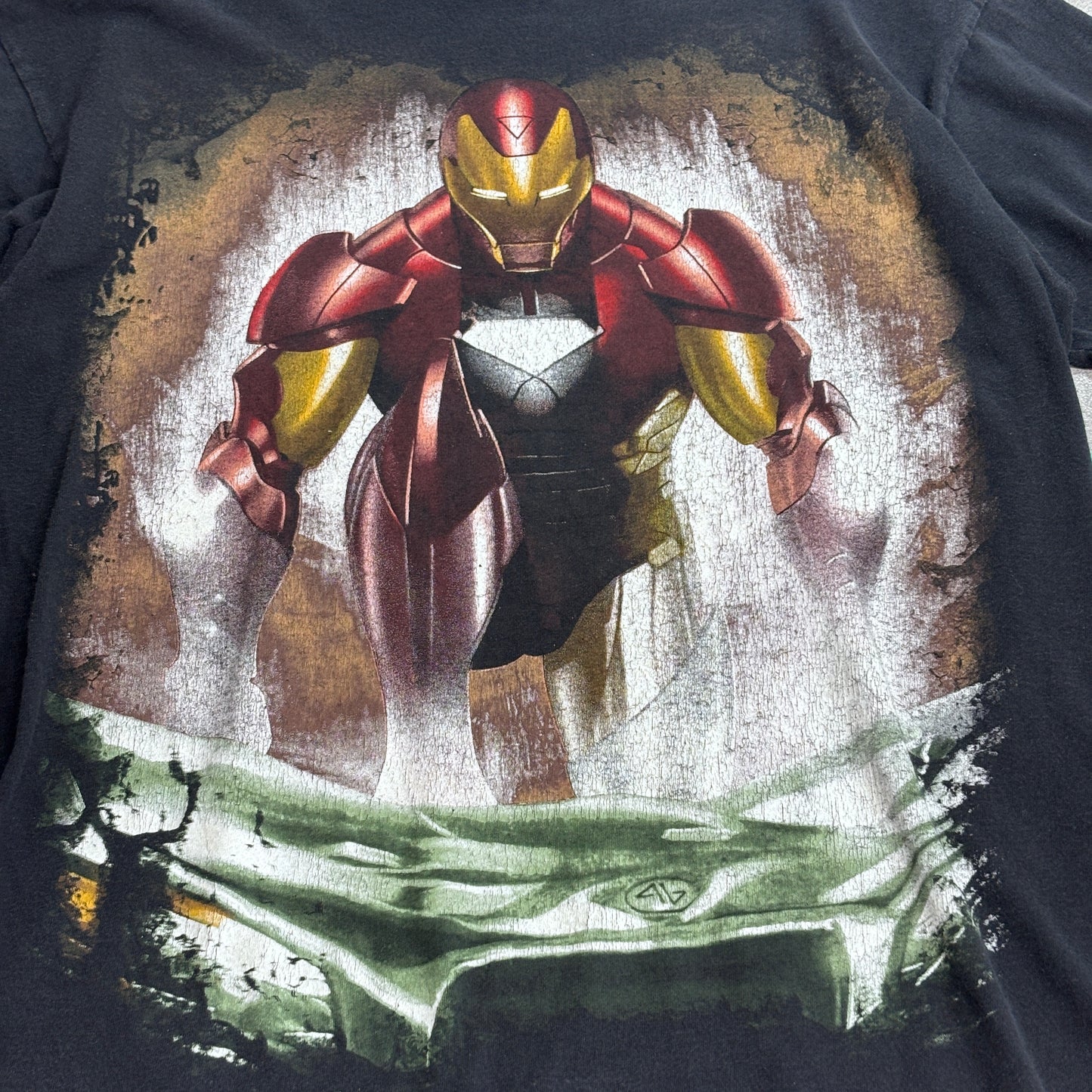 【MARVEL アイアンマン Tシャツ】ブラック 半袖 キャラクターTシャツ MARVEL MAD ENGINE/7-5