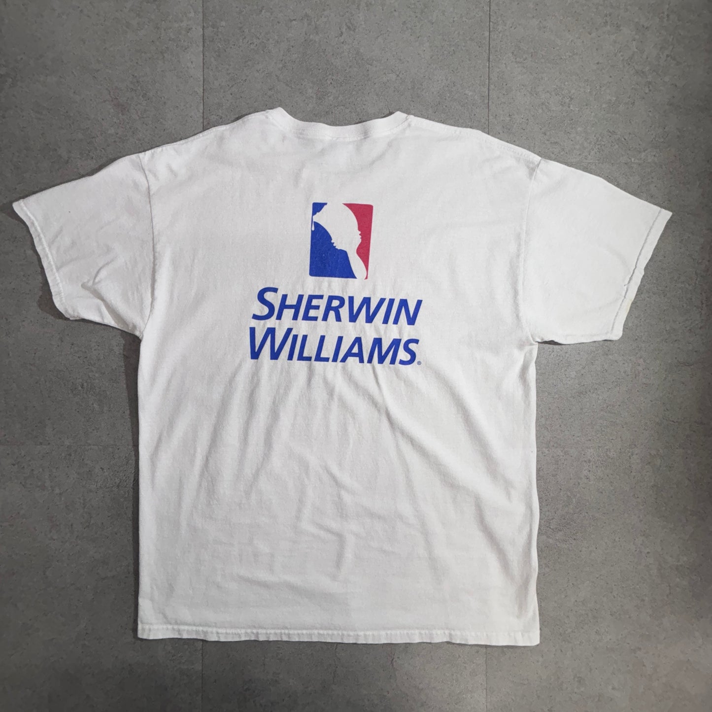 Sherwin Williams “COVER THE EARTH” 両面プリント企業ロゴTシャツ / ホワイト / XL / JERZEESボディ/2-24
