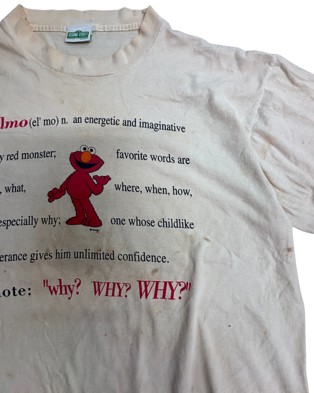 SESAME STREET GENERAL STORE ELMO プリントTシャツ オフホワイト セサミストリート エルモ キャラクターTシャツ/4-19