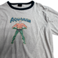 AQUAMAN（アクアマン） リンガーTシャツ DCコミックス グレー × グリーン フェードデザイン/7-41