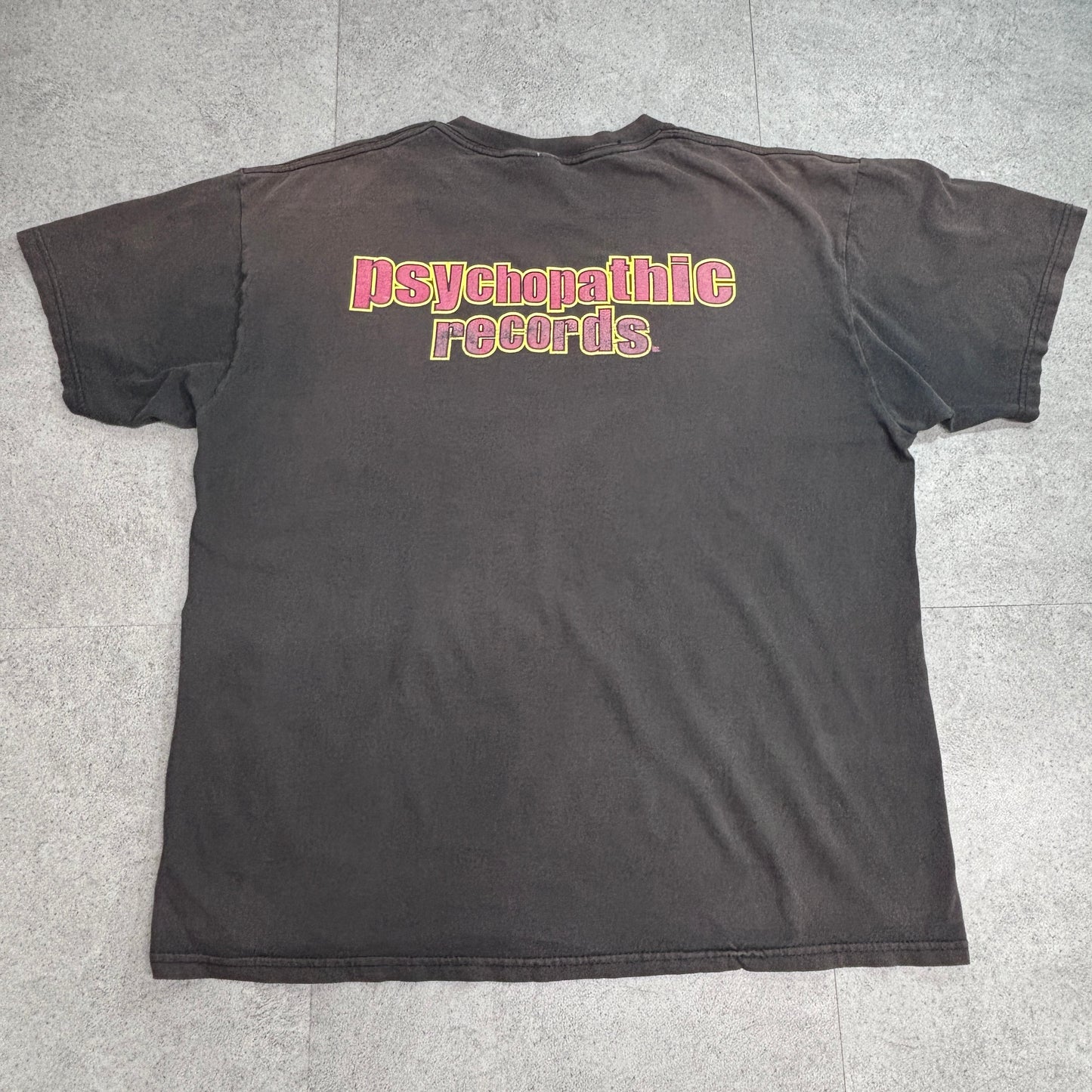 【Psychopathic Records Hatchetman 両面プリントTシャツ】DELTA PRO WEIGHT XL ブラック フェード ICP系 古着/8-41