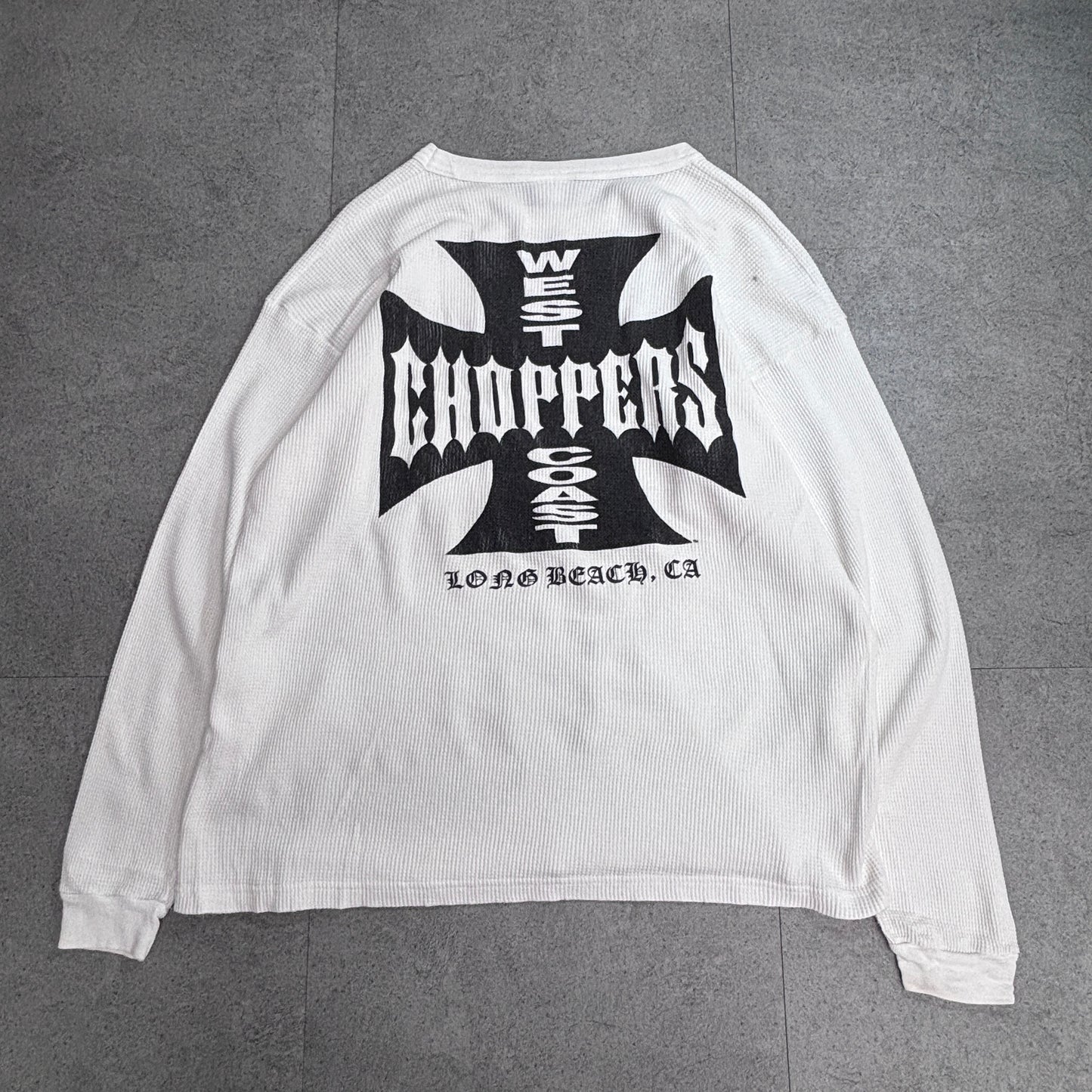 【WEST COAST CHOPPERS サーマルロンT】ウエストコーストチョッパーズ ワッフル生地 ロングスリーブTシャツ 古着/8-18