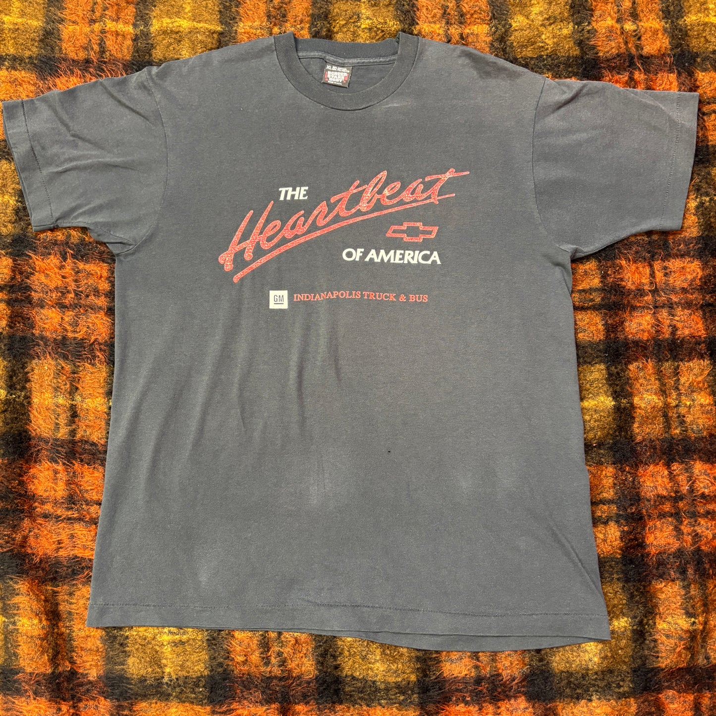 【90s USA製】GM シボレー “The Heartbeat of America” ヴィンテージTシャツ XL ブラック